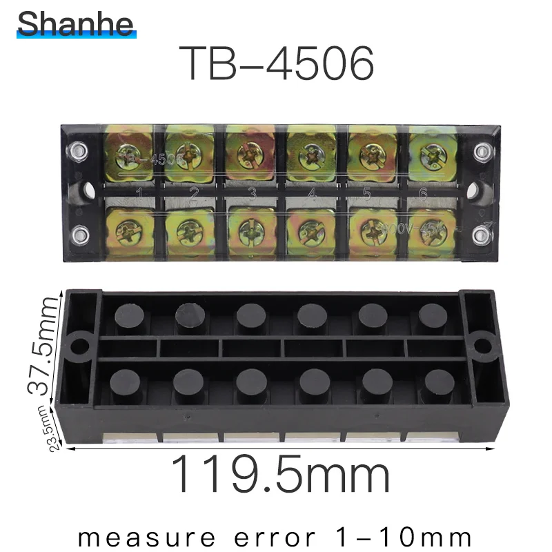 600V 45A TB серии фиксированные клеммы проводка ряд TB-4503 TB-4504 TB-4505 TB-4506 TB-1510 TB-1512 TB-TB - Цвет: TB-4506