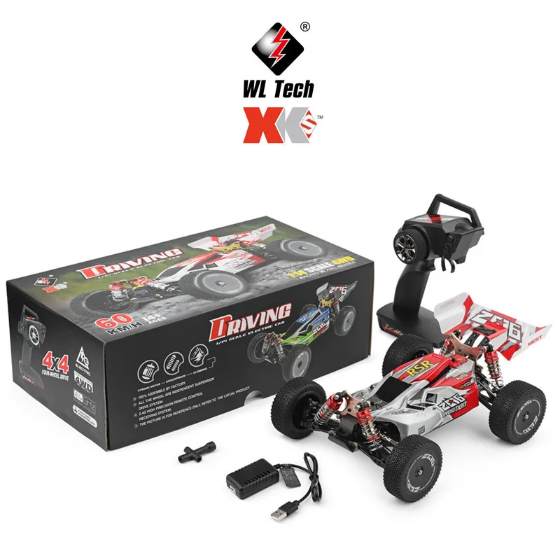 Wltoys 144001 1/14 2.4G RC Remote Control 4WD Off-Road Drift Car 550 Carbon Brush Motor Outdoor Toys For Boys Gift TH19366-SMT4