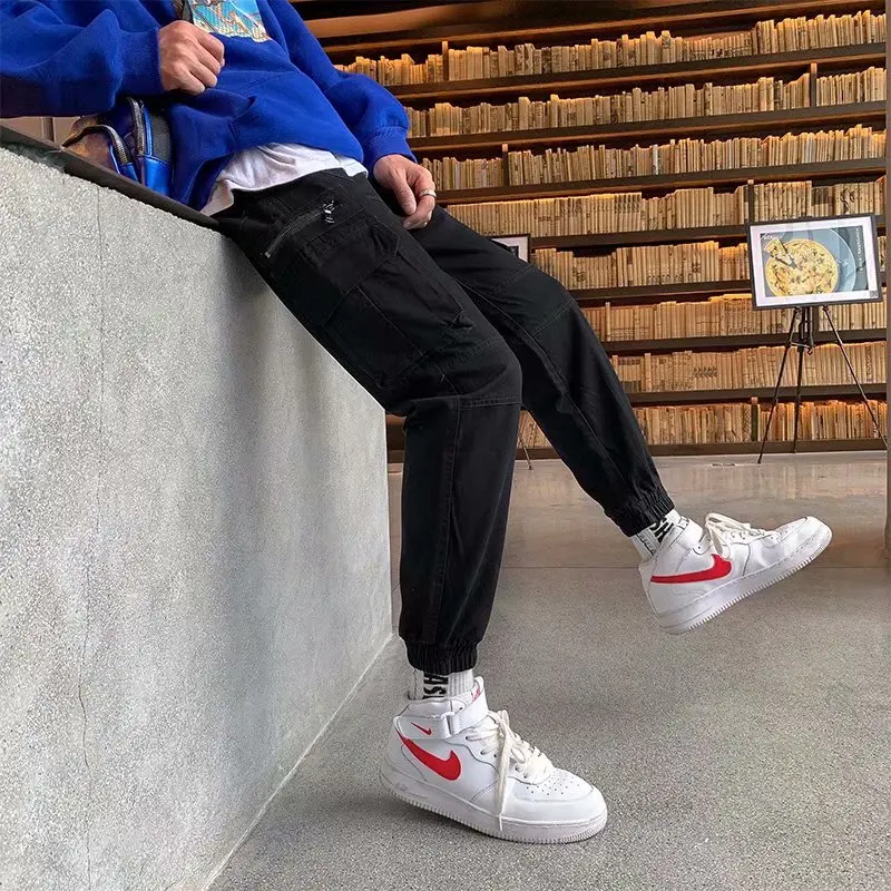Джоггеры мужские брюки султанки для фитнеса повседневные до щиколотки уличная