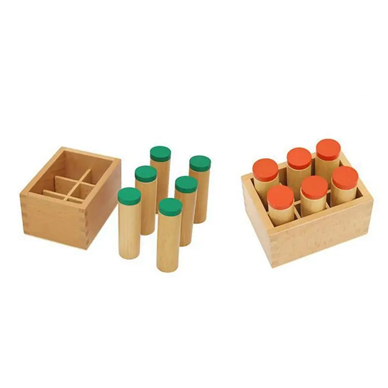 Wooden Montessori Sensorial Auditory Material Container Holder Sound Cylinder