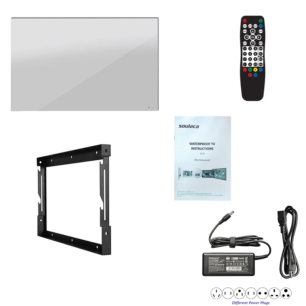 Soulaca-Espejo de 27 pulgadas para TV, resistente al agua, Android 9,0, de la UE para baño, televisión LED inteligente, Control remoto, Full HD, 1080P - Imagen 6