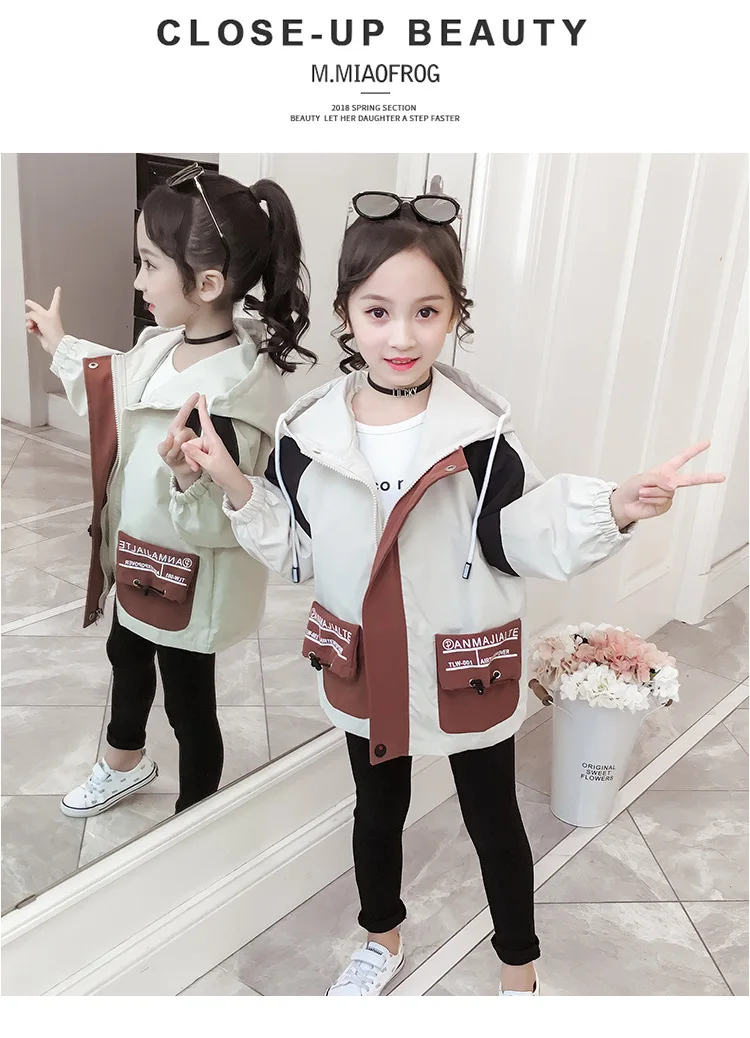 Anlencool/Детская Весенняя ветровка куртка тонкая детская рубашка на молнии, коллекция 2019 года, Осеннее модное Свободное пальто в Корейском
