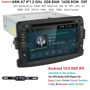 

1din Car Radio Android 10.0 Car Multimedia Player GPS Wifi Mirrorlink For Renault Sandero Duste Logan Dokker Autoradio usb rds