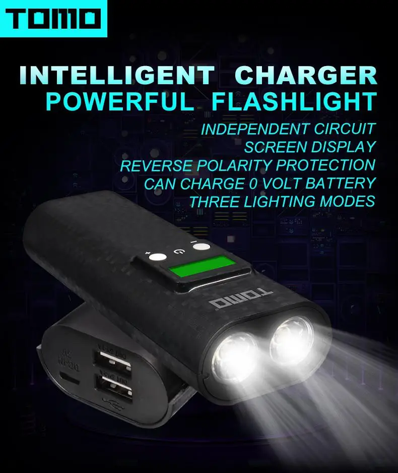 K2 Smart Mobile power Bank портативное зарядное устройство для мобильного телефона многофункциональный фонарик