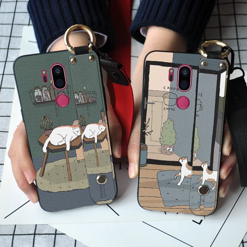 Шейный ремешок матовый чехол для LG Magna G4C G4 G5 G6 G7 ThinQ ТПУ с кольцом держателем V20 V30