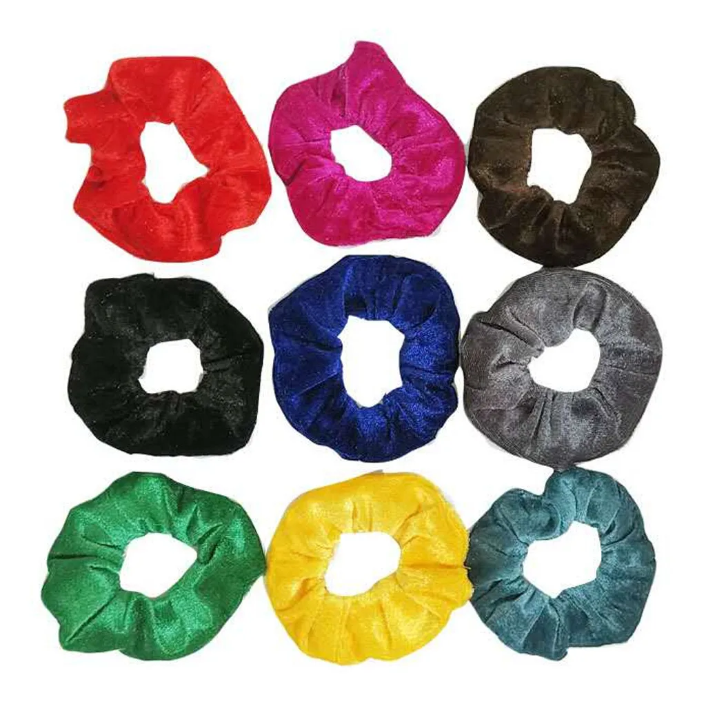 1000pcs Velvet Scrunchie Hair Tie For Women Elastic Hair Rubber Bands Gum Girls scrunchies hair accessories резинки для волос snap hair clips