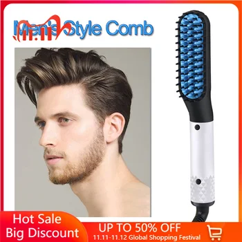 

Hair Straightener Brush Portable Women & Men Hair Styling Comb Ceramic Beard Straightener Comb Hot Tool Fast Hair Styler Machine