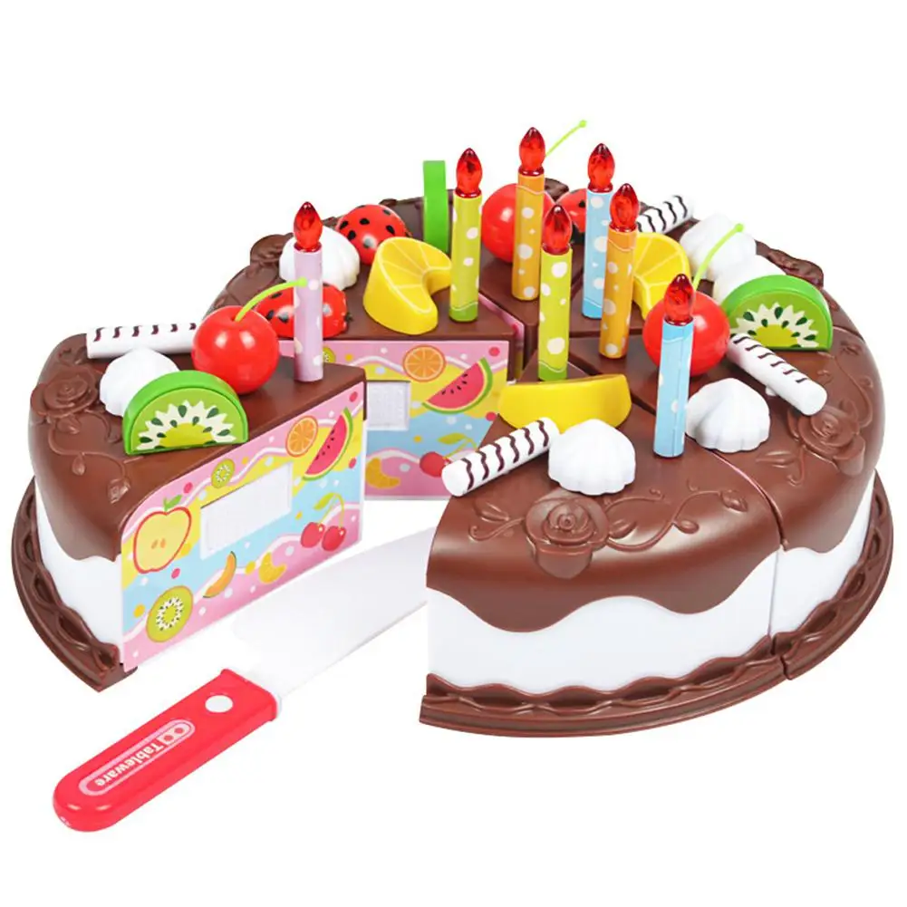 37 шт./компл. Забавные игрушки торт ко дню рождения, модель "Сделай своими руками", Для детей раннего образования ролевые игры Кухня Еда Пластик игрушки