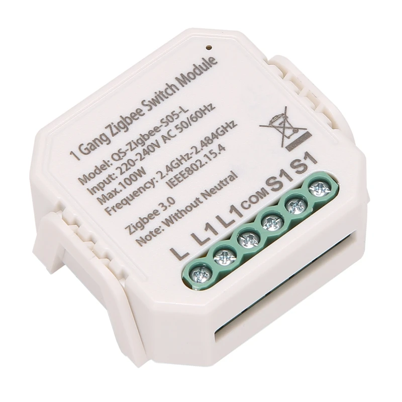 Умный выключатель Tuya Zigbee 3 0 без нейтрального модуля ЕС 220 В односторонний