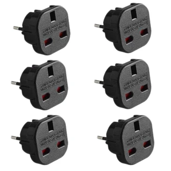 

Travel Adapter UK to EU Adapter Black Plug 2 Pin Pack of 6 (EU Plug)