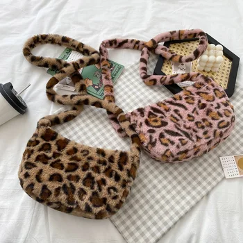 

Women Plush Crossbody Bag Winter Shoulder Bag for Ladies Fashion Casual Female Underarm Bags