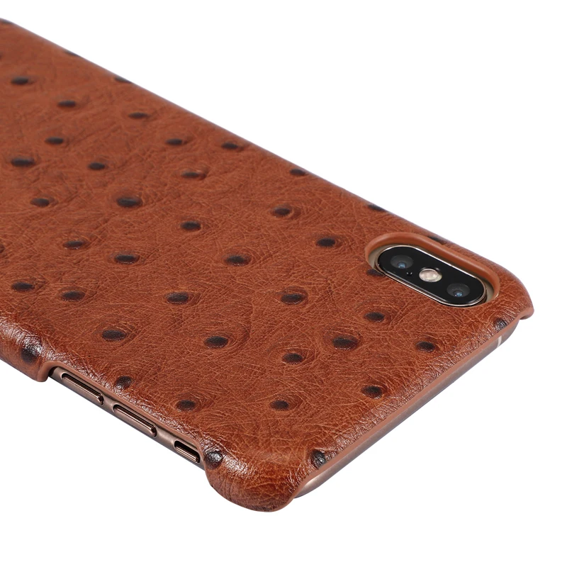 Для iPhone XS XR задняя крышка iPhone7 8 страусиная кожа воловья натуральная кожа чехол для телефона Тонкий Бизнес умный чехол для iPhone XS Max