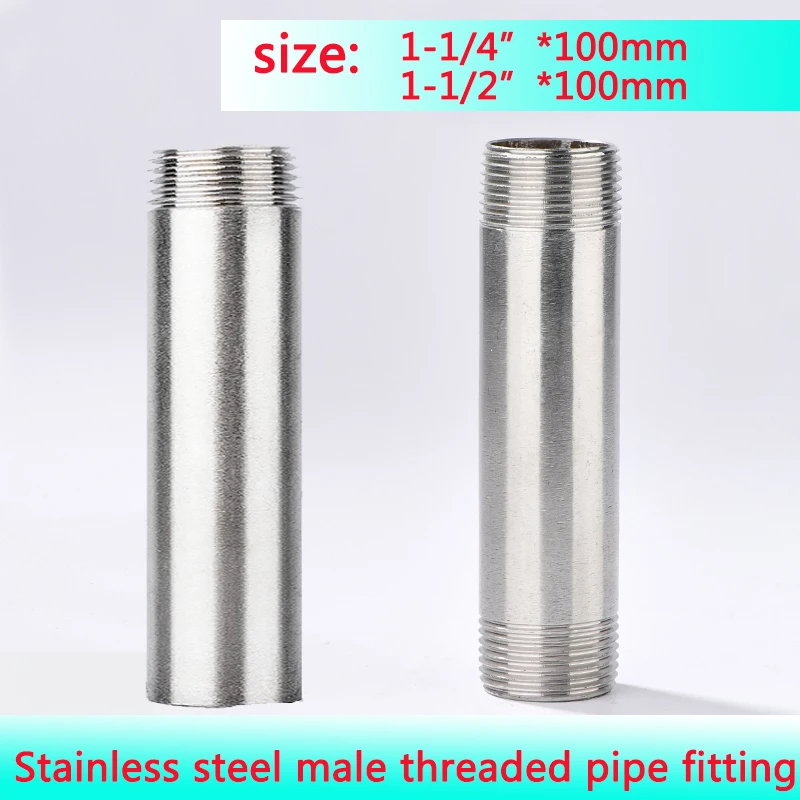 1 шт. 1-1/4 1-1/21 &quotlength100mm фитинги BSP с наружной резьбой Длинный ниппель 304 из