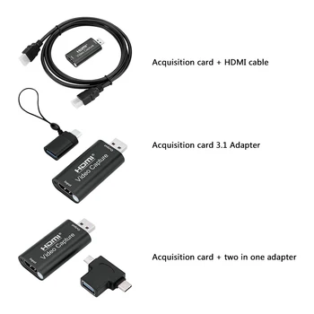

Portable USB 2.0 Audio Video capture Card HD HDMI 1080P Mini Acquisition Card Recording Live Streaming Grabber Converter for Com