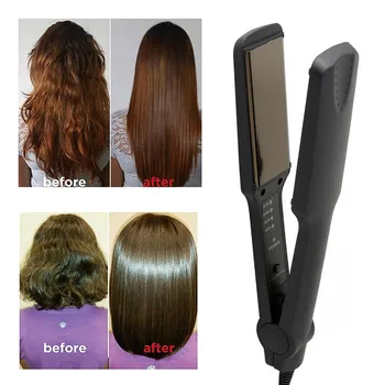 

Professional Flat Iron Hair Straightener Temperature Adjustable for Dry Wet All Hair Types Home Barber Salon Supplies EU Plug