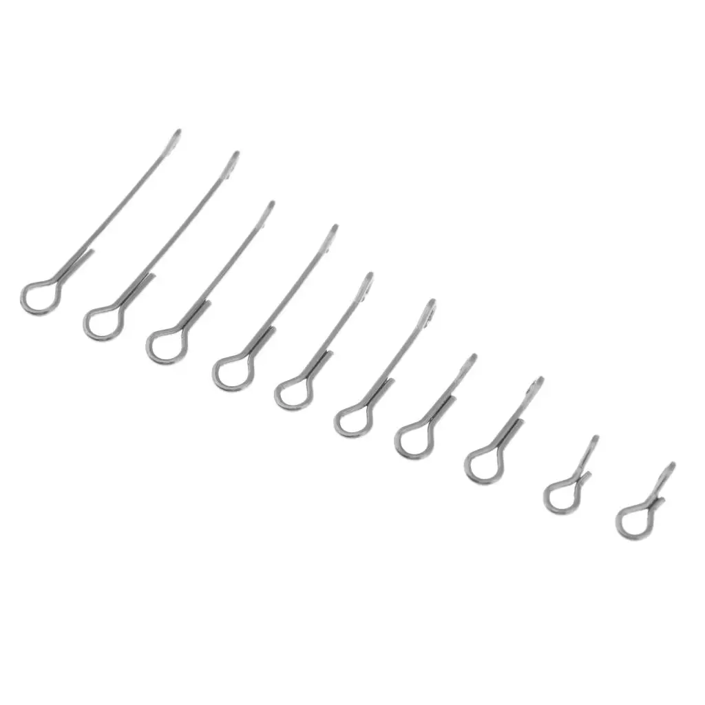 10pcs Stainless Steel Fish Skull Articulated Shank Fish Spine for Fly Tying DIY Fly Fishing Tool