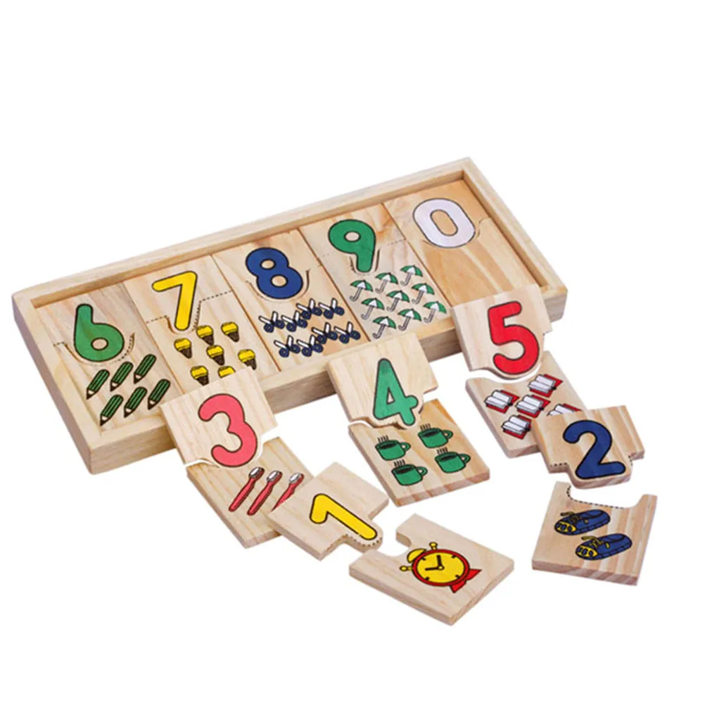 

Math Toys Wooden Learning Numbers Puzzle Board Educational Learning Toys For Children Baby Early Educational Developmental