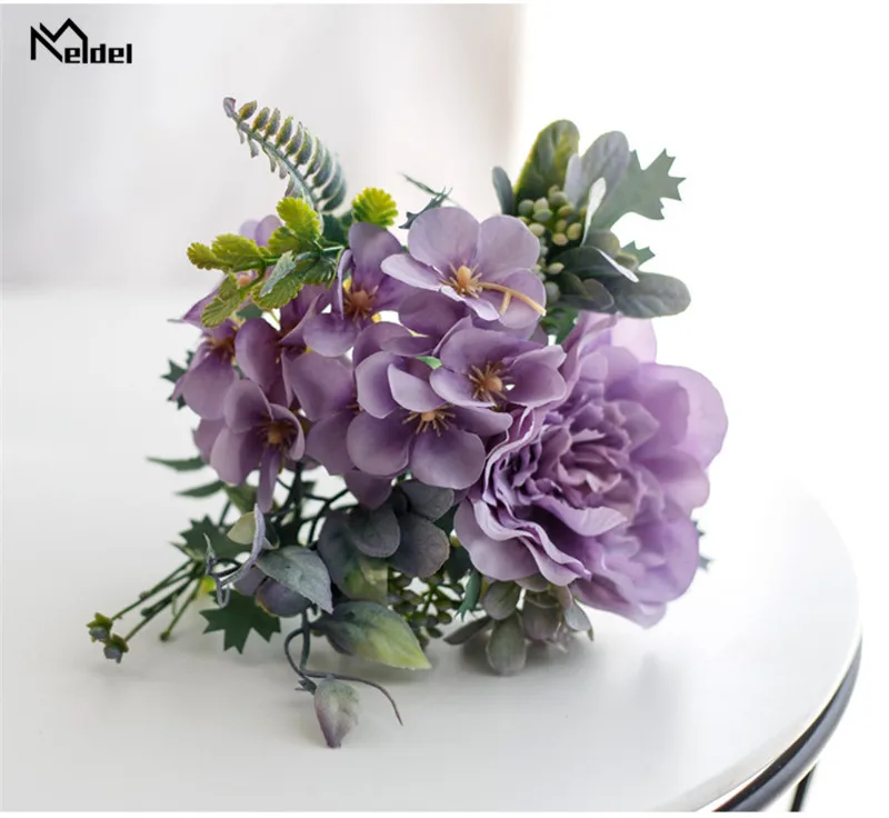 Mini Künstliche Pfingstrose Seiden Blumen Bouquet Fake Kamelie Flores für Hochzeit Braut Gefälschte Hält Blumen Strauß Party Home Decor