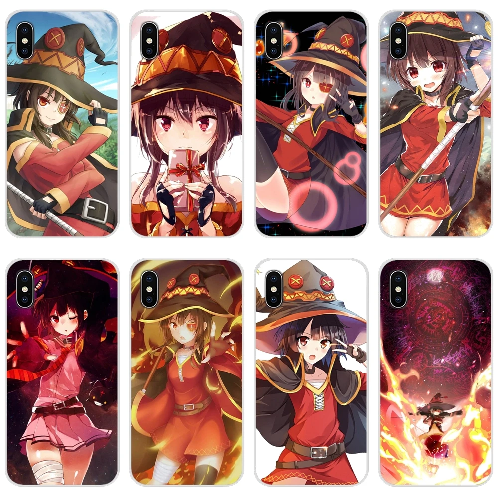 Прозрачный мягкий чехол с аниме Konosuba Megumin для Huawei G7 G8 P8 P9 P10 P20 P30 Lite Mini Pro P Smart Plus 2017