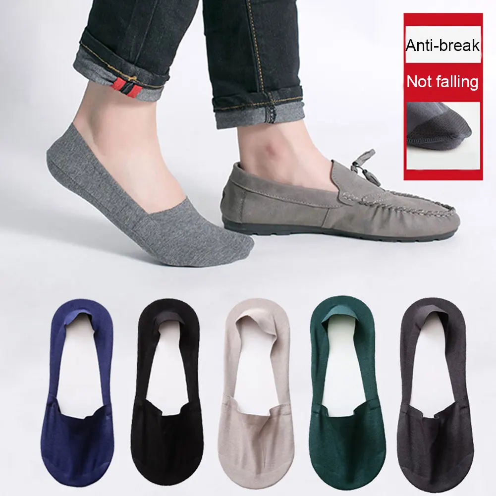 

Fashion 1 Pair Men Cotton Socks Casual Short Breathable Boat Socks Summer Sports Silicone Non-slip Sock GM