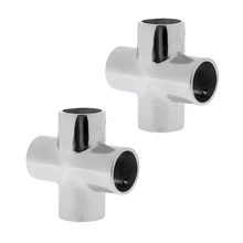 2 шт. прочный 316 из нержавеющей стали морской лодки ручной рельс фитинг 1 ''трубы 4 пути тройник крестовое соединение соединитель Аппаратные аксессуары