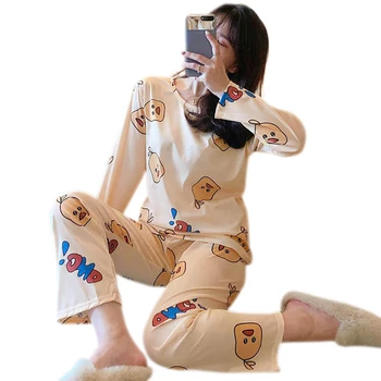 

Women Pajamas Set Cute Cartoon Sleepwear Casual Homewear Two Pieces Cartoon Lovely Summer Home Nightwear Female Clothes