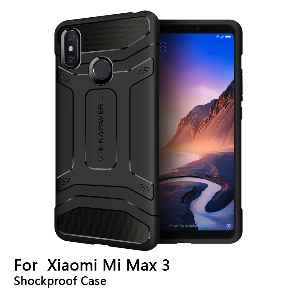 Официальный силиконовый чехол-накладка для Xiaomi Mi Max 3, ударопрочный защитный чехол из углеродного волокна, черный чехол s - Цвет: Черный