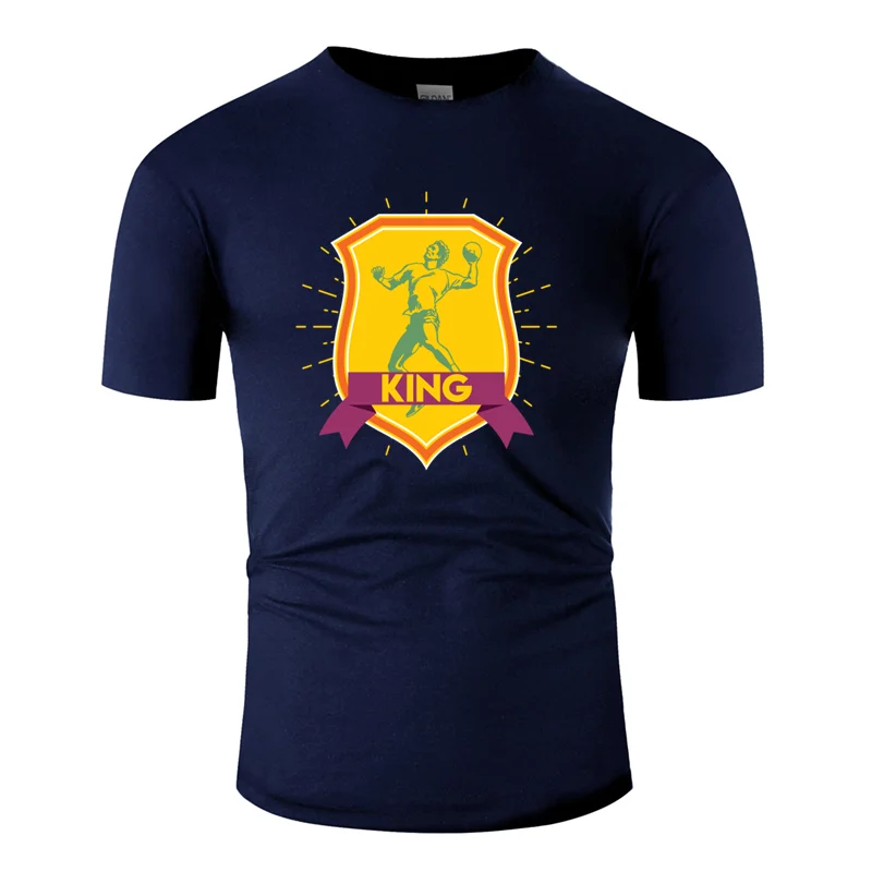 Men-Navy Blue Индивидуальная Humor i am the handball футболка King для мужчин одежда с надписью Мужская футболка веселый хип-хоп Топ - Цвет: Men-Navy Blue
