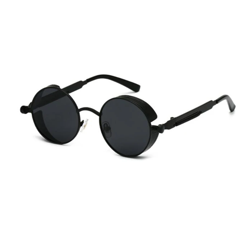 Korean version of the polarized punk steam round frame trend sunglasses ladies modern personality street beat sunglasses