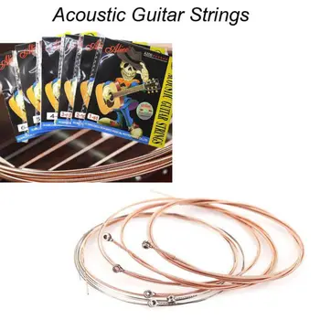 

New 6pcs/set Acoustic Guitar String Rainbow Copper Alloy / Stainless Steel Wire Guitarist Stringed Instruments Parts 2020