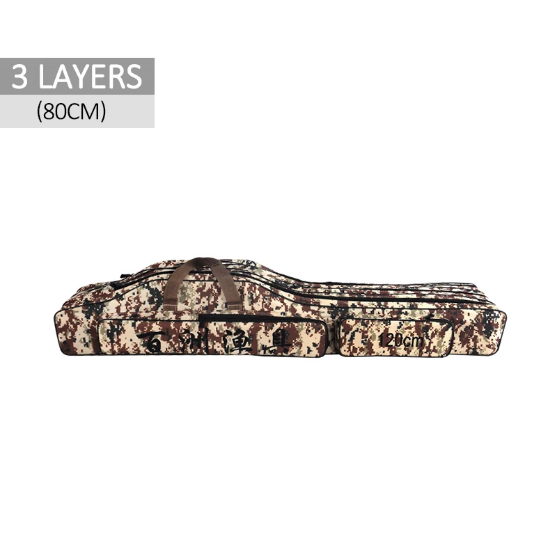 3 Layer 80cm B 1/2/3/Слои 70/110/120 см сумки для рыбалки сумки для удочек сумка, катушка на открытом воздухе многоцелевой Оксфорд мешок для рыбалки и нарочито бесхитростного дизайна; bolsa de pesca XA87G - Цвет: 3 Layer 80cm B