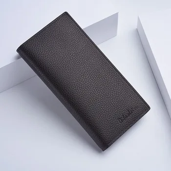 

Men's Wallet Leather Men Pu Leather Long slim wallet Short Glossy soft leather men's horizontal multifunctional wallet