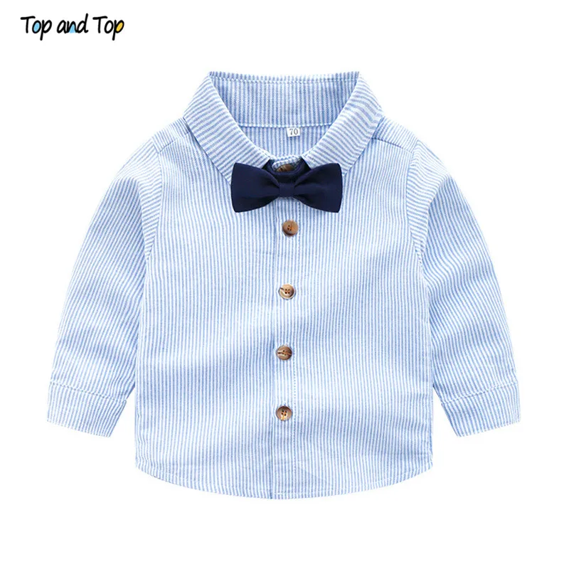 Топ и топ, комплект одежды для маленьких мальчиков, Одежда для новорожденных мальчиков полосатые рубашки с длинными рукавами+ комбинезоны, повседневная одежда Bebes