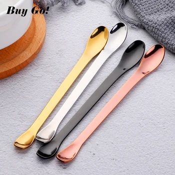 

1pcs 304 Stainless Steel Multifunction Spoon 8 Colors Coffee Stirring Spoon Beautiful Double Head Medicine Spoon Tableware