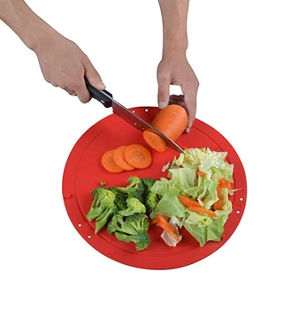 

Foldable Silicone Cutting Board Multifunction Fruit Vegetables Round Pads Folding Chopping Blocks Kitchen Tools