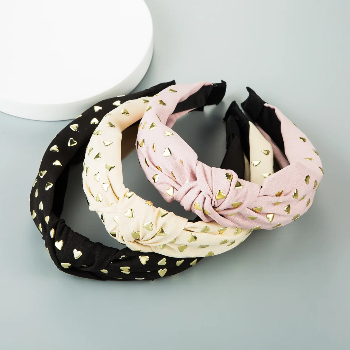 Женщины Твист Hairband сердце головная лента с бантом крест TiesCloth обруч для волос Обручи