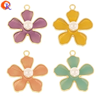 

Cordial Design 50Pcs 25*27MM Imitation Pearls/Flower/Clear Paint Effect/Charms/Earring Findings/Hand Made/Pendant/DIY Making