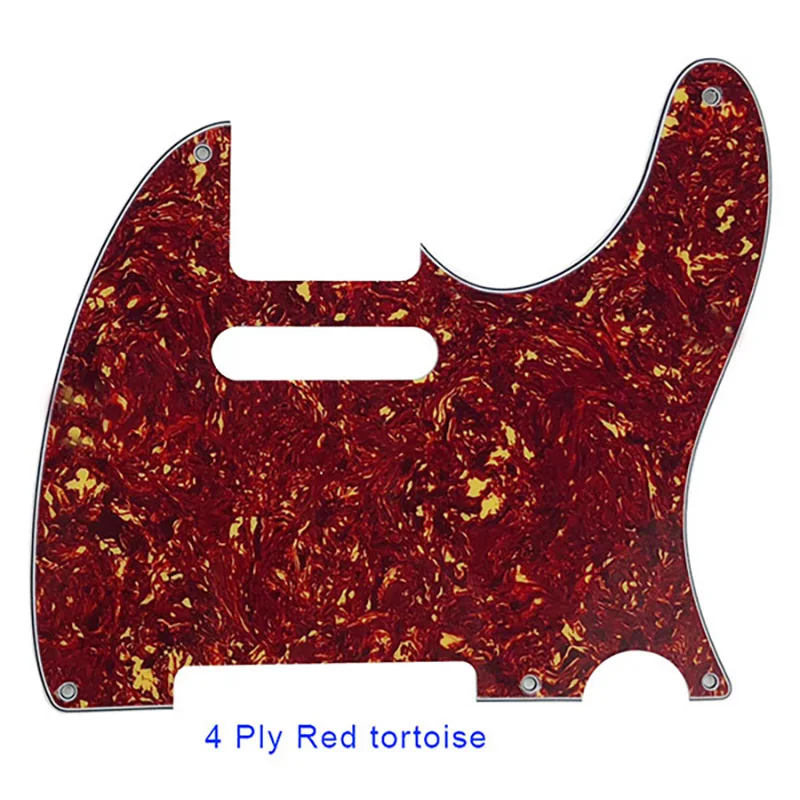 Pleroo гитары Запчасти разные цвета на выбор 5 винтовых отверстий накладку для нас Стандартный 52 год Tele гитара Telecaster защитная пластина - Цвет: 4 ply red tortoise