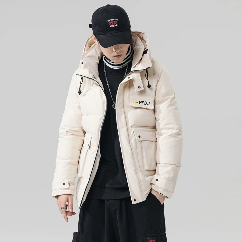 

Mens Winter Warm Hooded Jackets and Puffer Coats for Men Clothing Thick Down Jacket with Letter Embroidered Oversized Streetwear