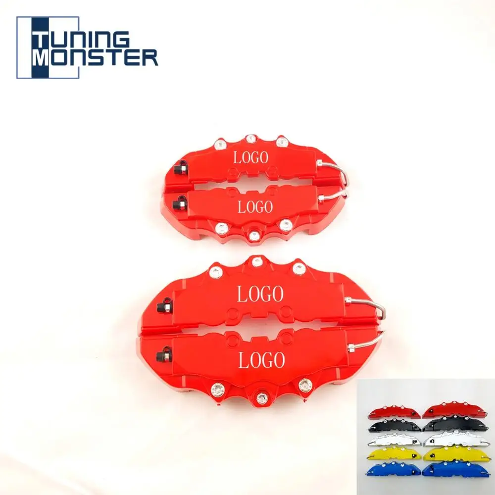 KQZLLL 4pcs Brake Caliper Covers ABS Plastic Truck 3D Red Useful Car Universal Disc Front Rear Auto Universal Kit