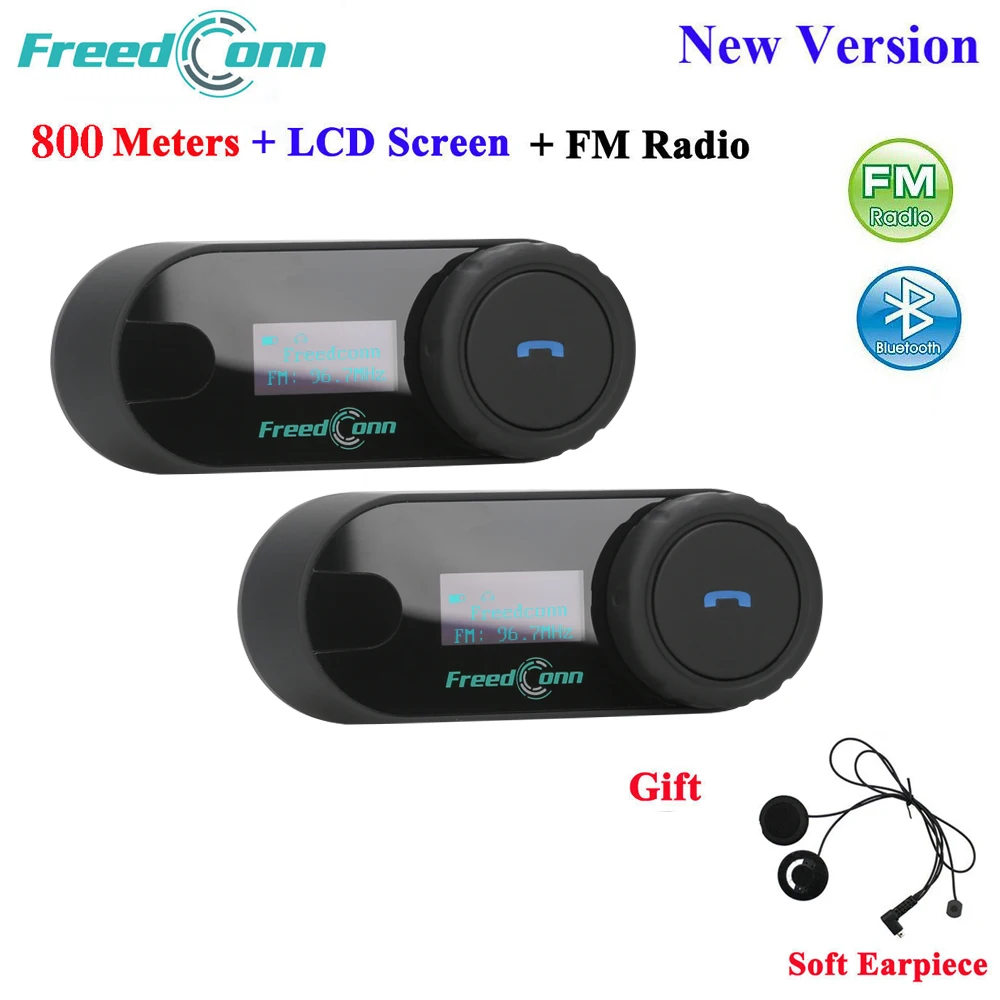 us 43 98 20 off freedconn tcom sc bluetooth motorcycle interphone headset helm intercom lcd layar dengan fm radio lembut lubang suara motorcycle