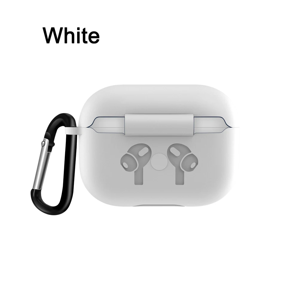 Белый Мягкий силиконовый чехол для Airpods Pro сумка для наушников сумка Противоударный наушник анти-потеря чехол для Air Pods Pro Аксессуары - Цвет: Белый