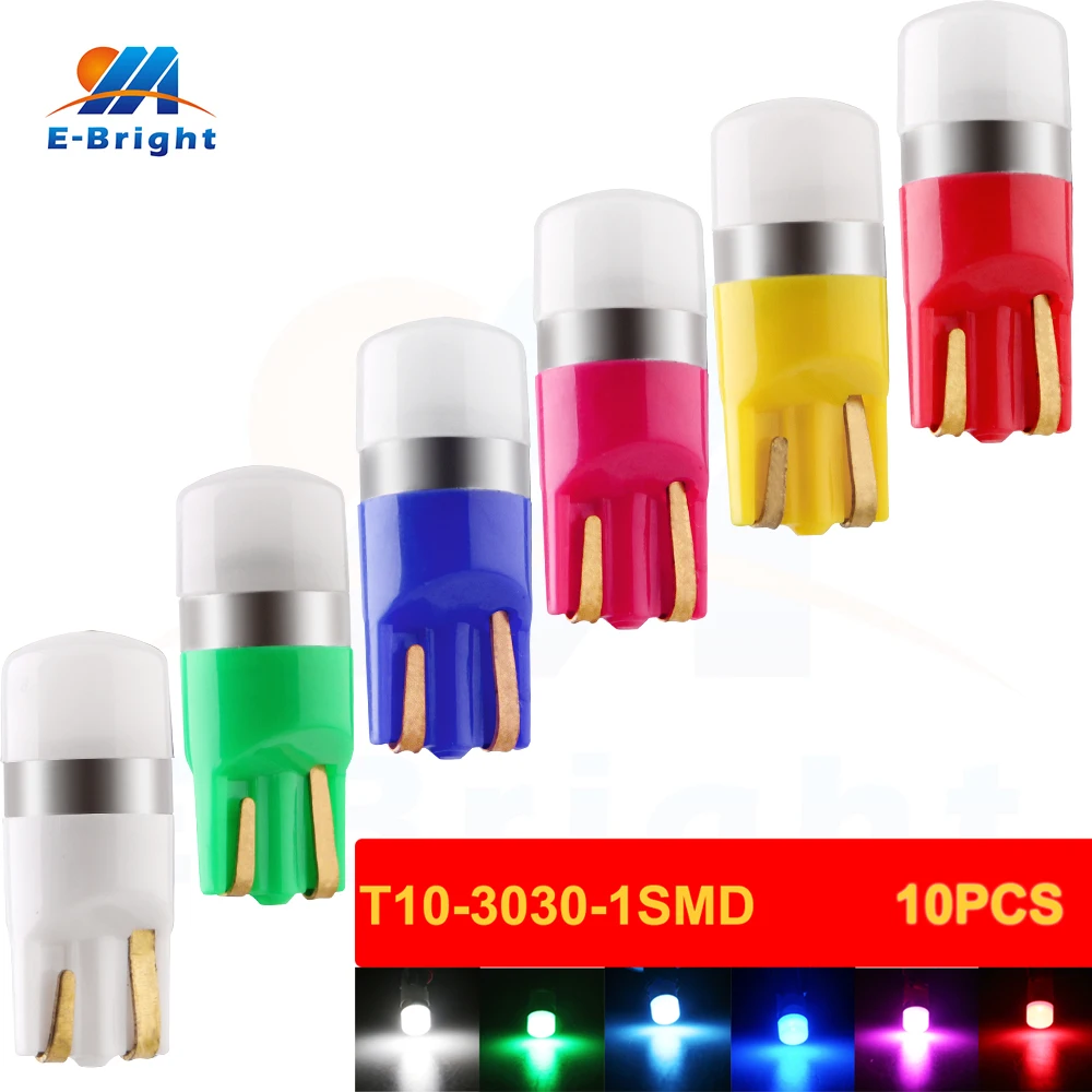 

YM E-Bright 20PCS T10 W5W 3030 1 SMD LED Car Led Light PC 194 168 Auto Bulbs 12V White Blue Yellow Red Green Pink Ice Blue Lens