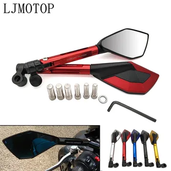 

Universal CNC Aluminum Motorcycle Handlebar Rear View Mirrors For Yamaha BT1100 XJR400 MT 09 07 10 FZ 09 07 6 FAZER 6R TDM 900