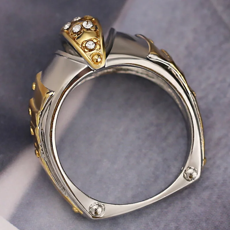 USTAR панк геометрические Механические Мужские кольца золото/серебро палец кольца для мужчин ювелирные изделия мужские anel вечерние подарки
