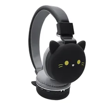 Wireless Bluetooth Cute Cat Ear Headphones For Kids Girl Foldable Stereo Head Mounted Headset With Microphone Support NFC FM