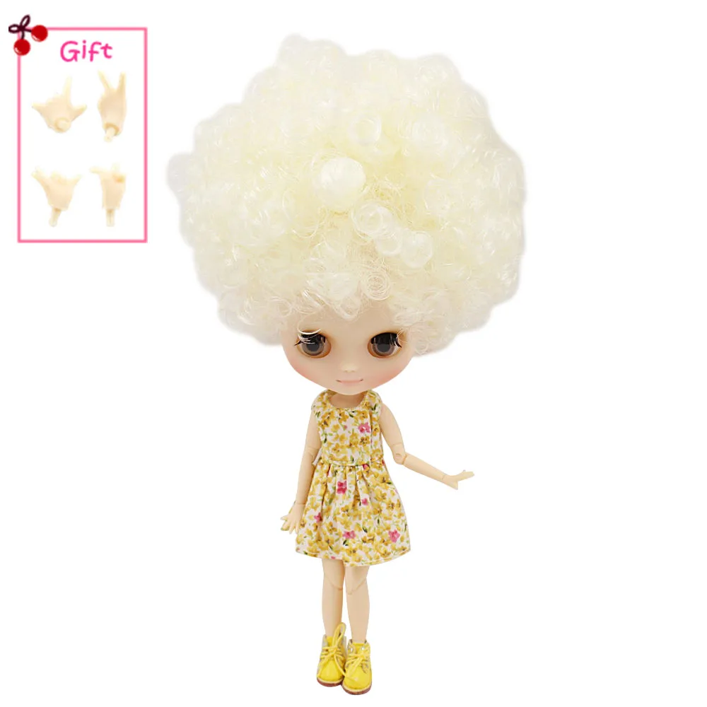 Ледяная кукла DBS Middie Blyth Серия No.QE300 крем белые вьющиеся волосы матовое лицо 1/8