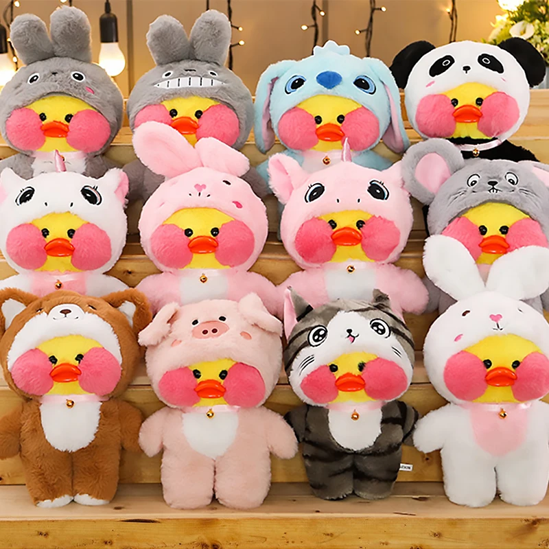 Плюшевая игрушка утка лалафан 30 см превратитесь в Единорог Тоторо панда Желтая с