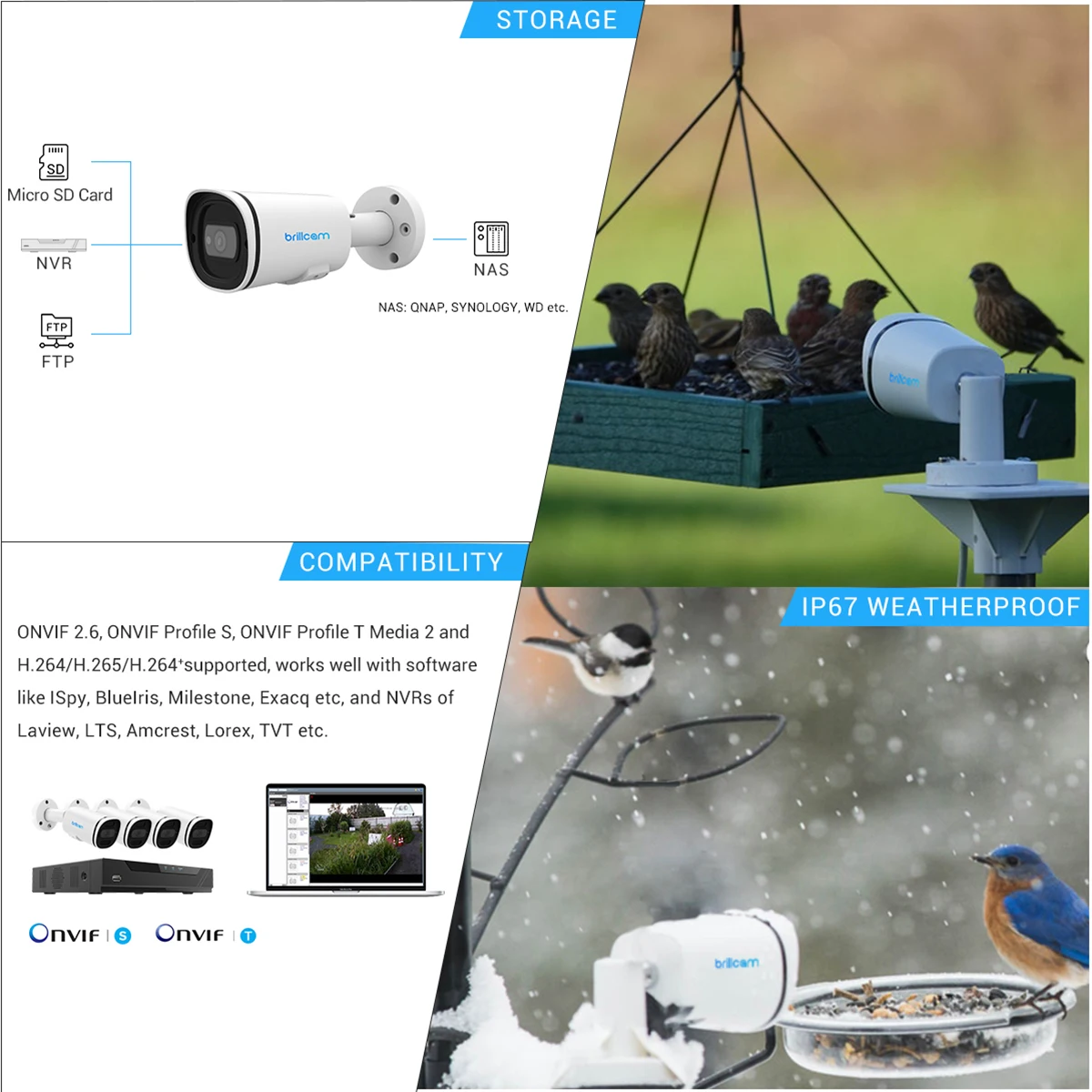 Brillcam 5MP6MP POE IP камера 30 м встроенный микрофон сетевая с глубоким обучением