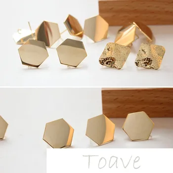 

Color-retaining 18k copper plated real gold geometry European and American style ear hook diy earring material accessories